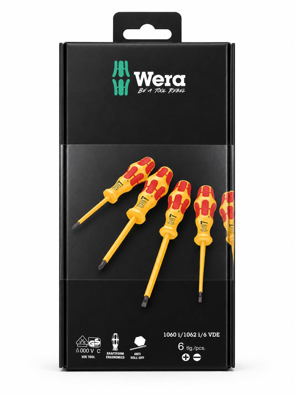 Wera VDE Insulated Screwdriver Set – 6 Piece Professional Kit