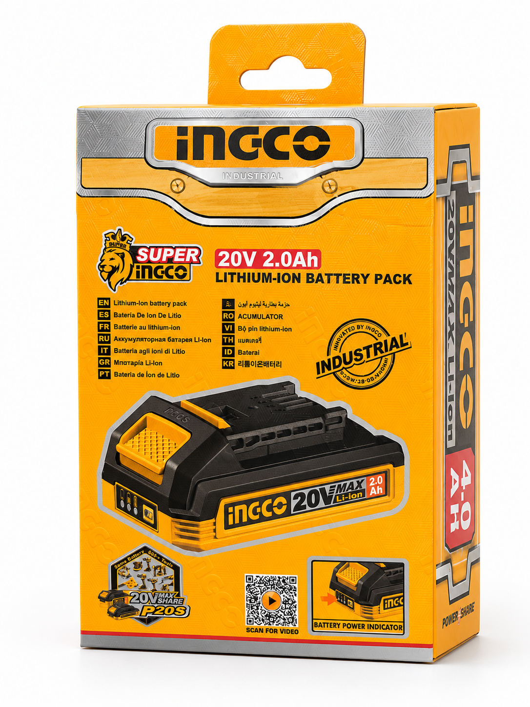 INGCO 20V 2.0Ah Lithium-Ion Battery Pack