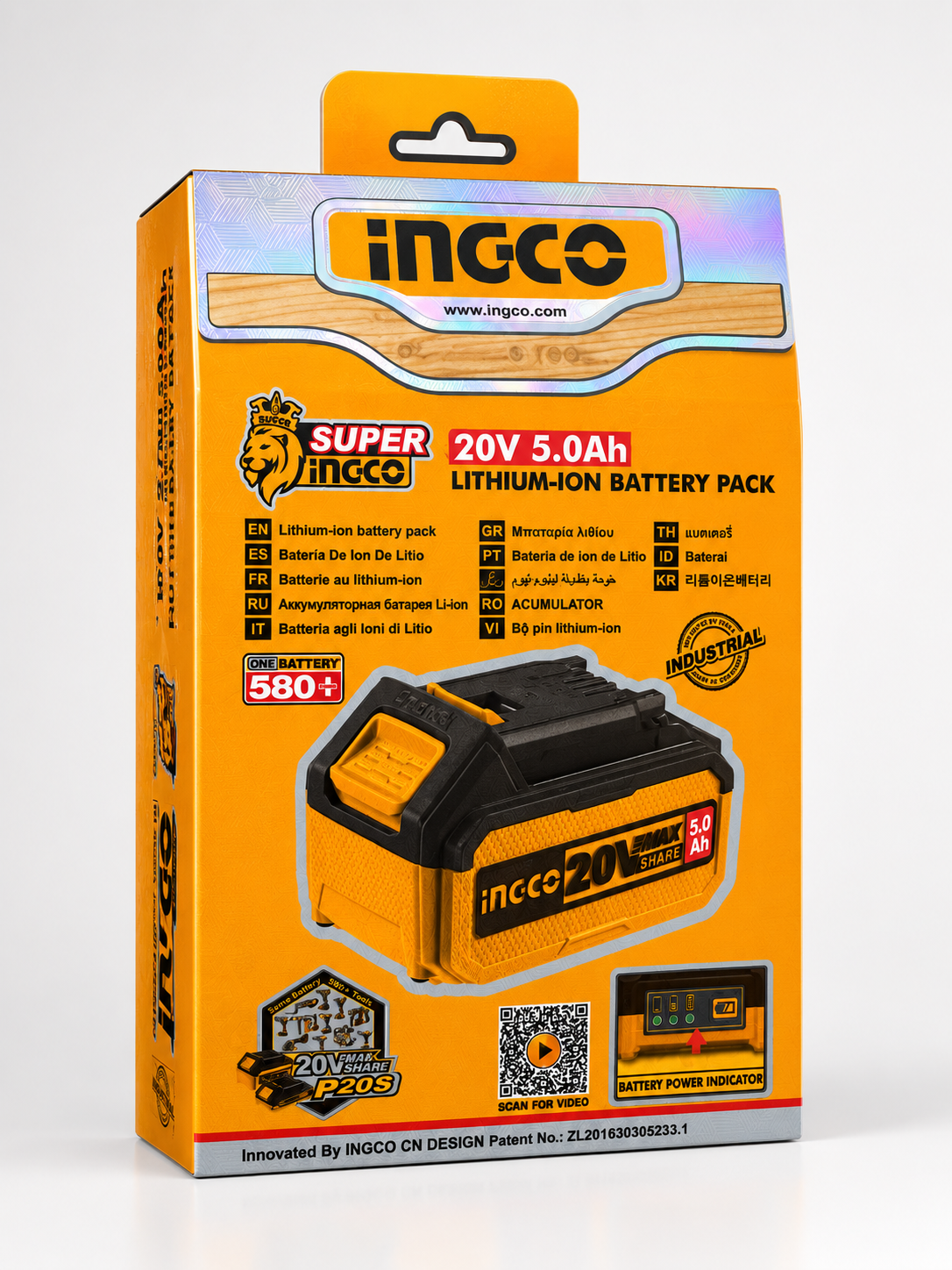 INGCO 5Ah Lithium-Ion Battery – Long-Lasting Power for Every Job