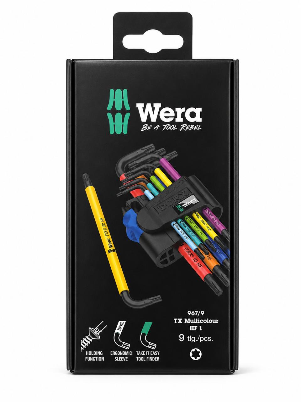 Wera 967/9 TX Multicolour HF 1 Torx L-Key Set – 9 Piece